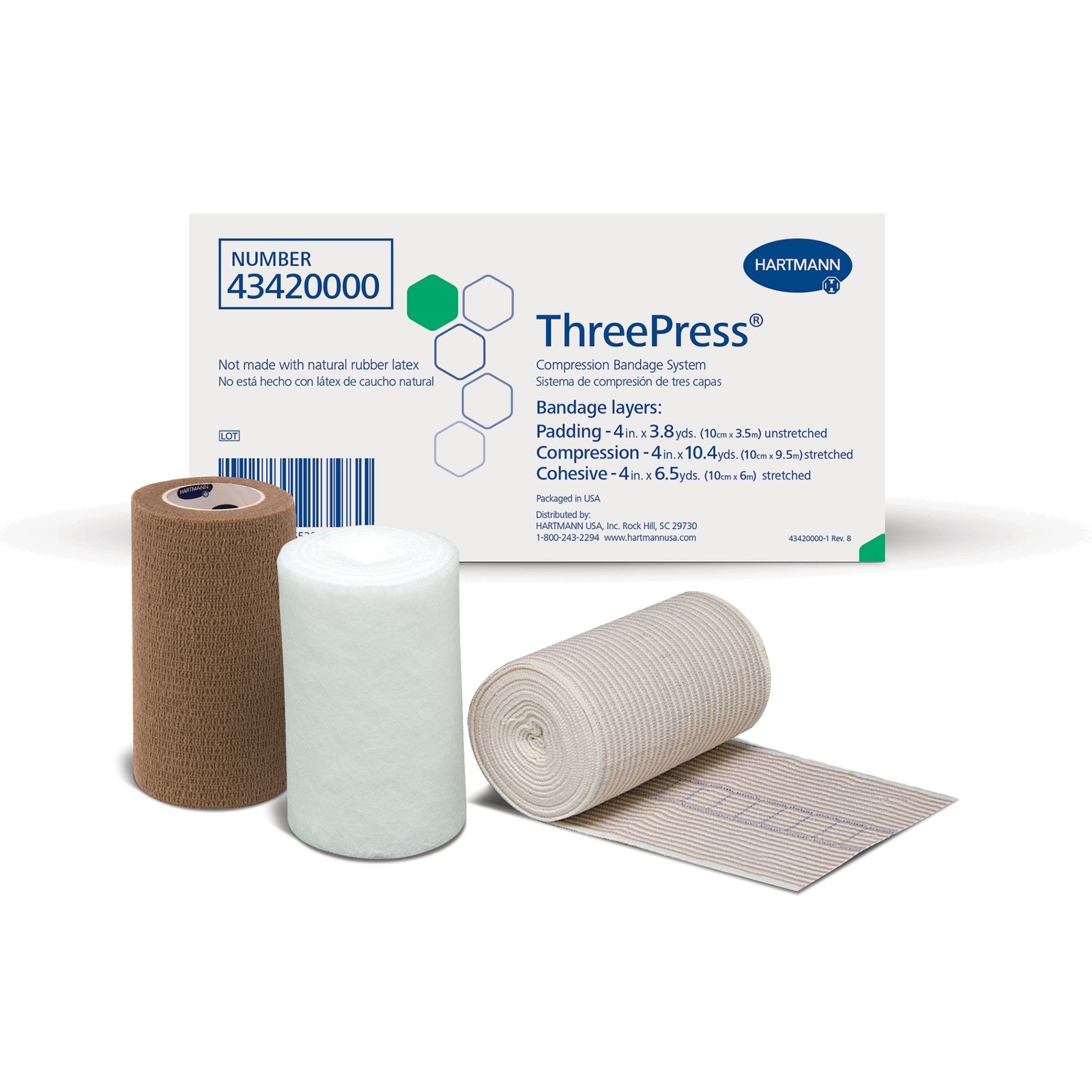 ThreePress 3 Layer Compression Bandage System Brown 1 Ct