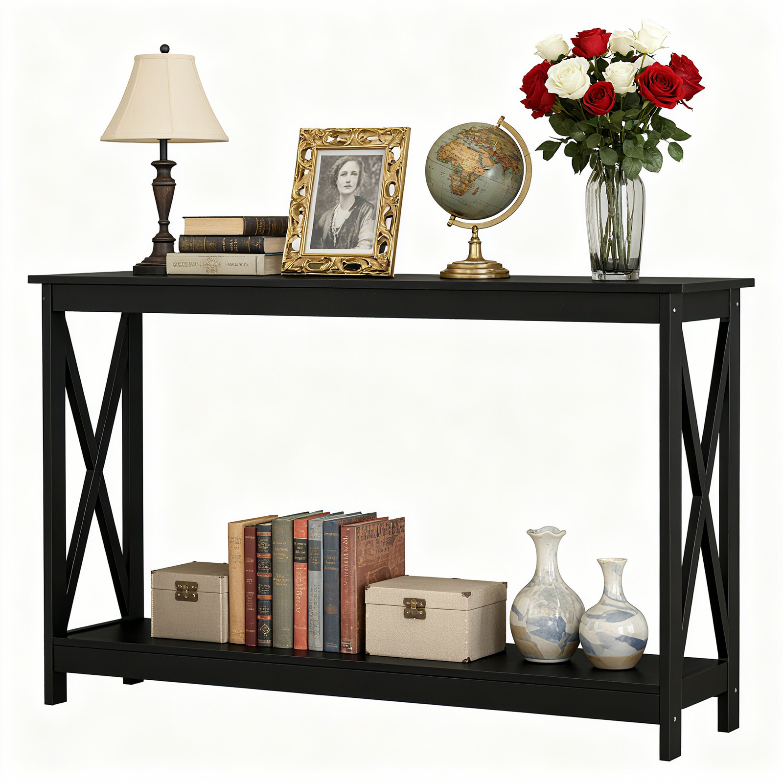 Console Table Along Bed Accent Side Stand Display Storage Shelf Entryway 47inch