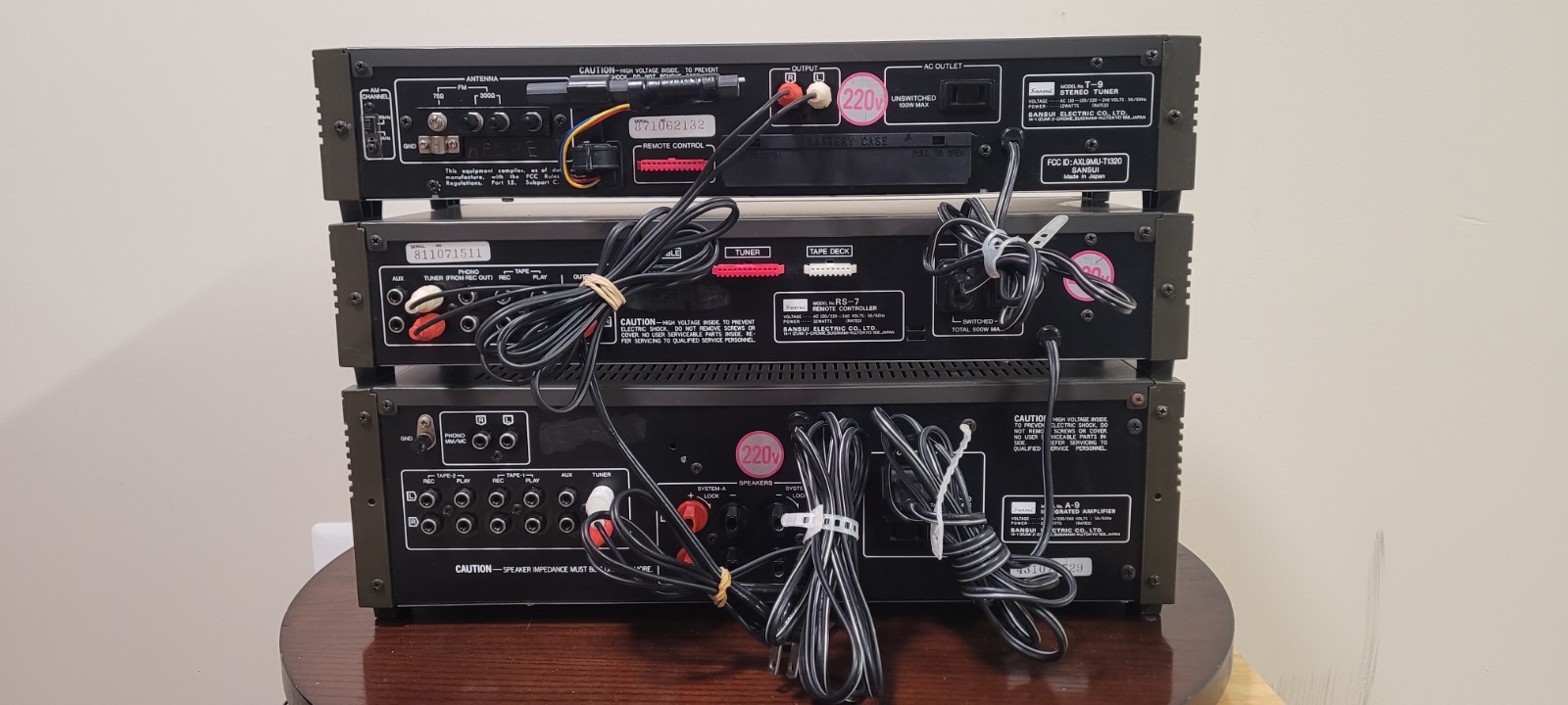 Sansui Stereo System A-9 Amplifier/ RS-7 Control System/ T-9 Tuner. Tested, Work