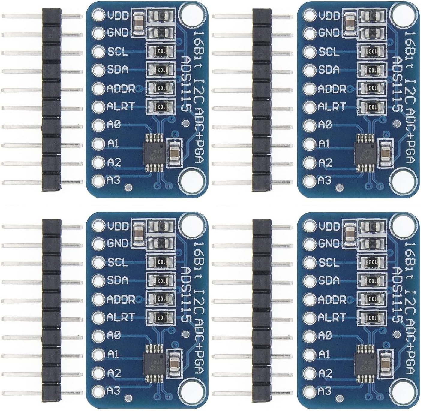 4Pcs ADS1115 16 Bit 4 Channel I2C IIC Analog to Digital ADC PGA Converter