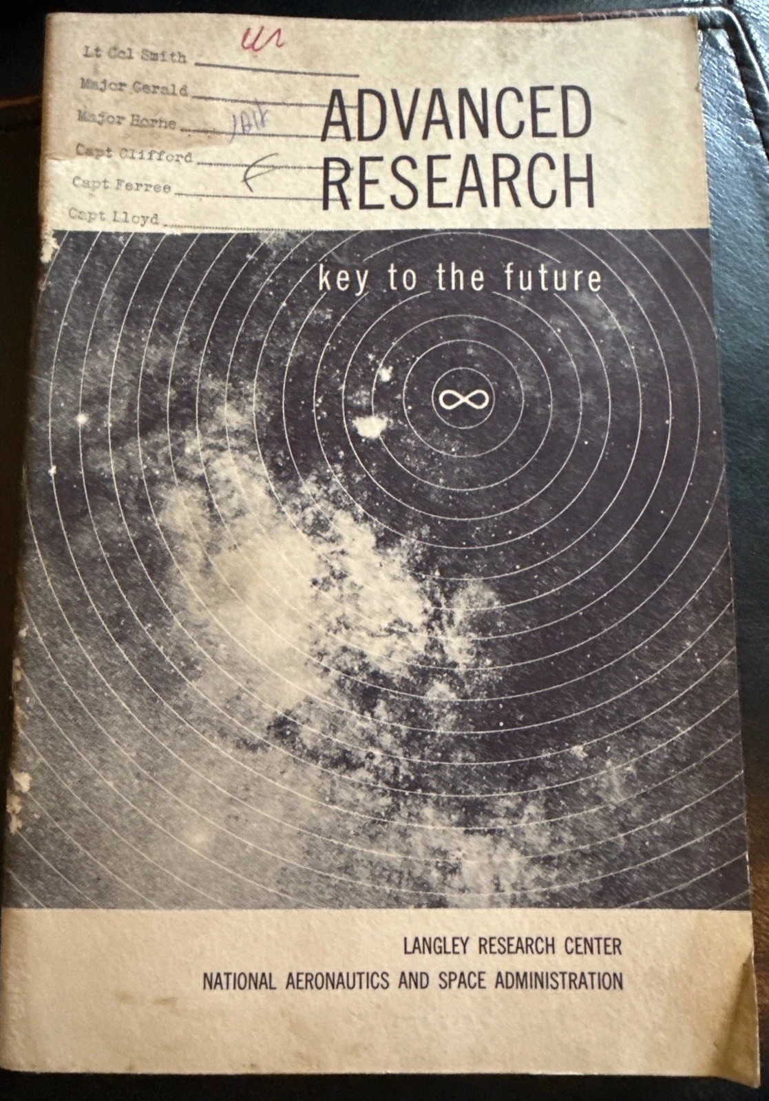 1964 NASA Langley Field Inspection Booklet Signed Military Officer Advance READ
