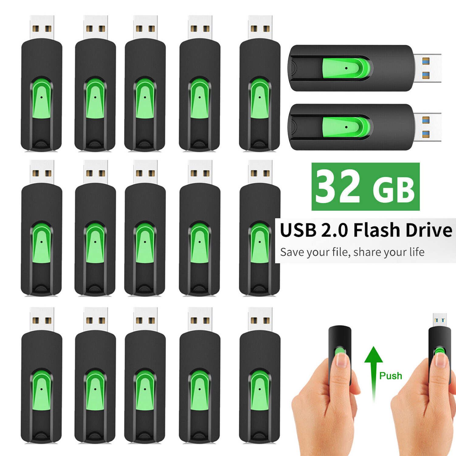 LOT Pack 32GB USB 2.0 Flash Drive Thumb Pen Drive Memory Stick Pen Drive Storage