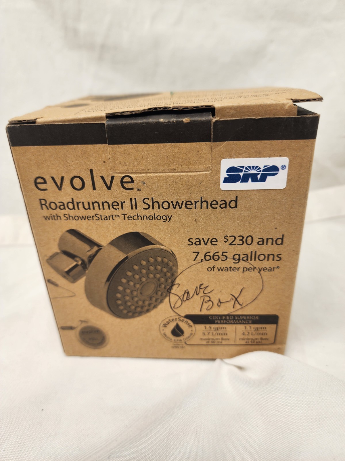 Evolve Roadrunner II Showerhead 1.5 GPM WaterSense ShowerStart Open Box