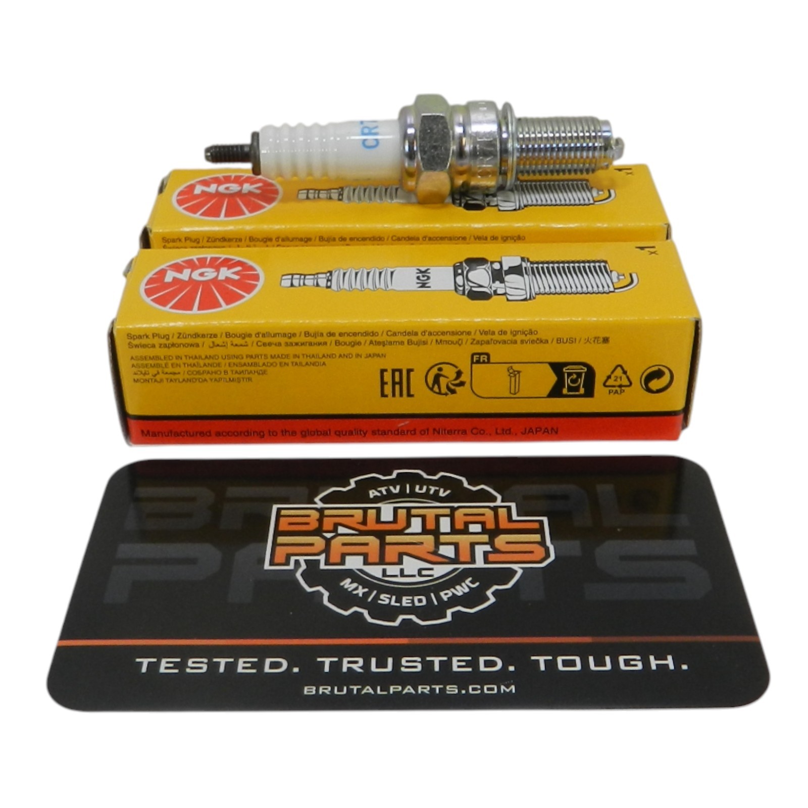 NEW NGK CR7E SPARK PLUG SET OF 2 KAWASAKI BRUTE TERYX PRAIRIE VULCAN 92070-1209