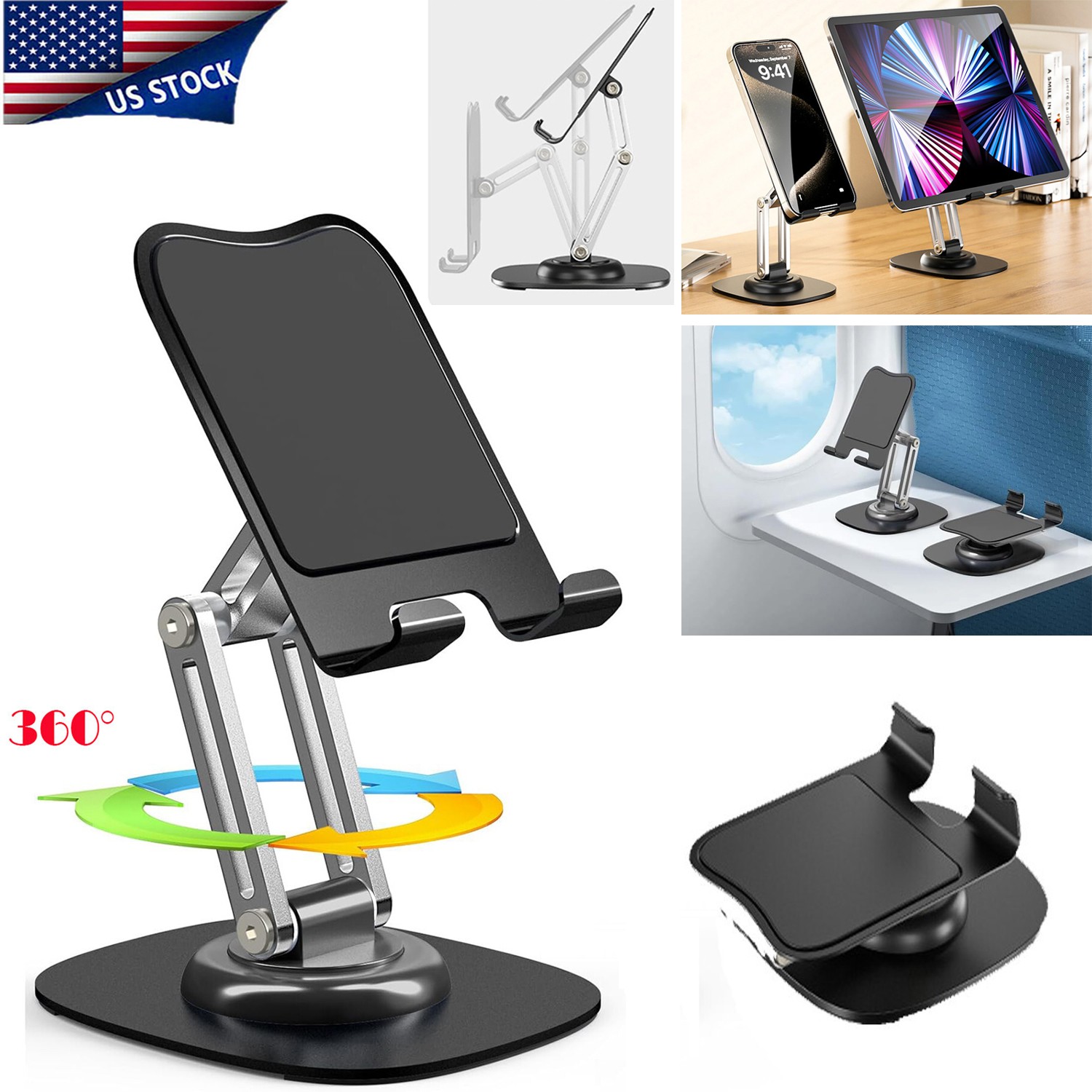 Adjustable Universal Tablet Stand Desk Holder Mount For Cell Phone iPad iPhone