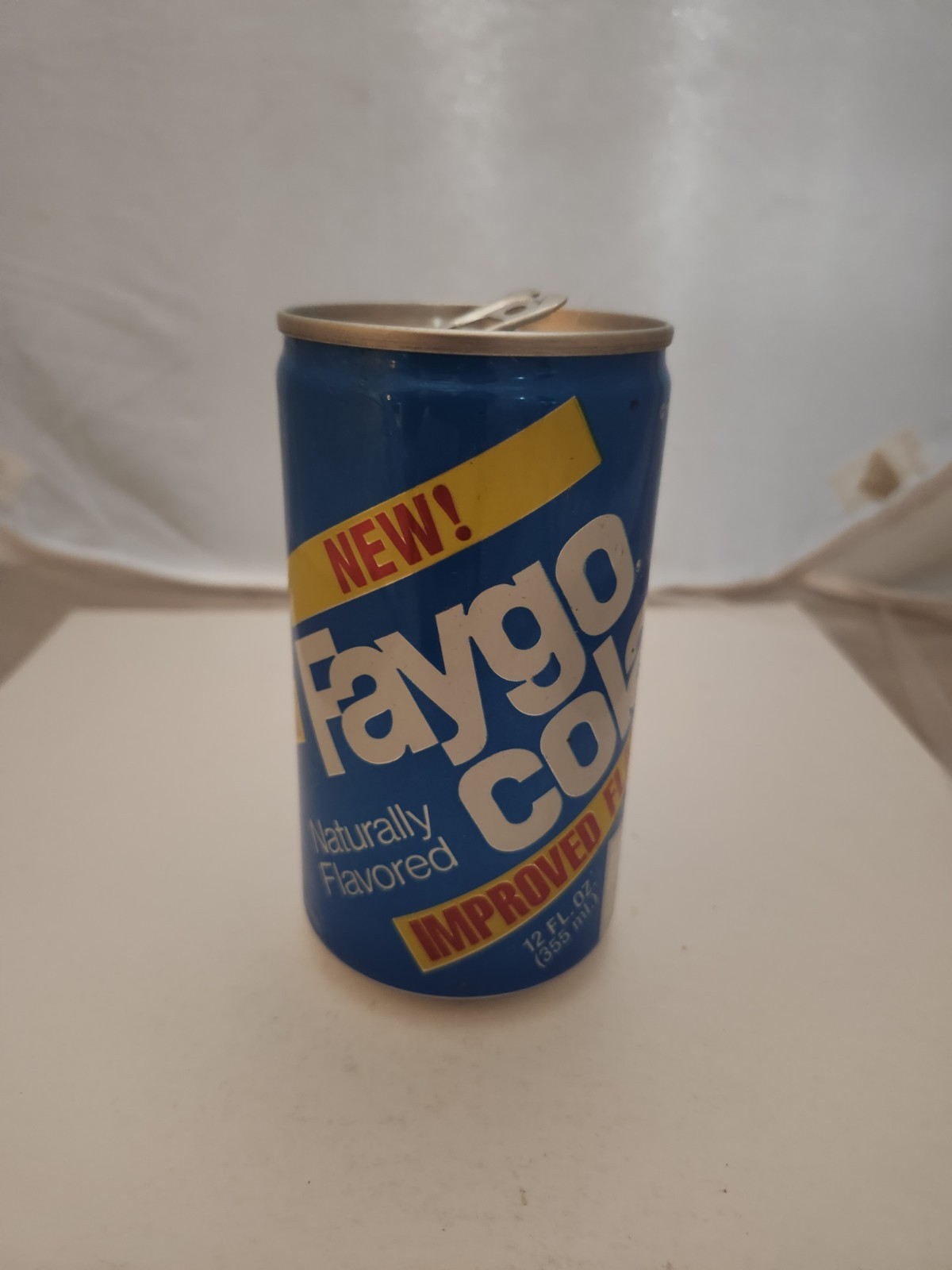 New  Faygo Cola Improved Flavor Empty Soda 12oz Aluminum Can 1980's