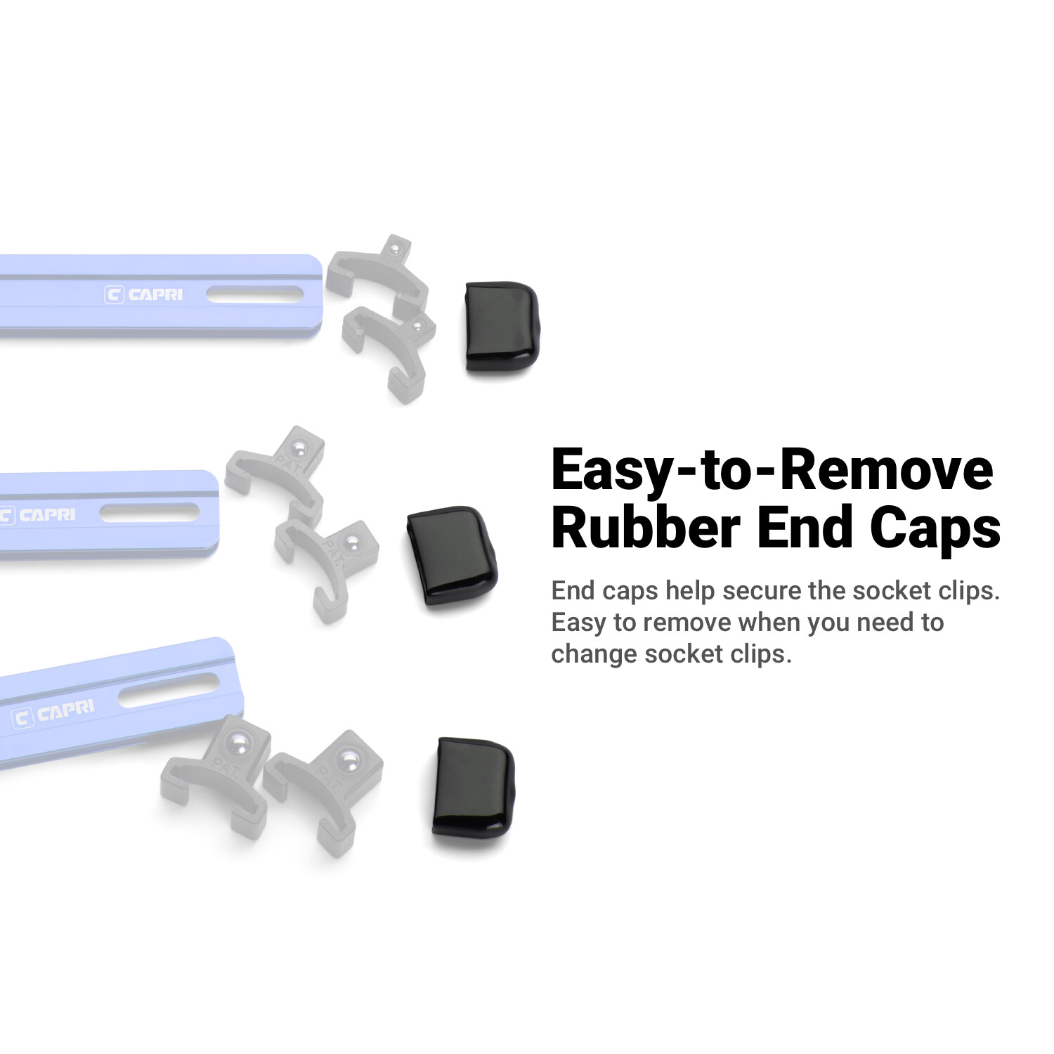 Capri Tools End Caps for Socket Rails, 10-Pack