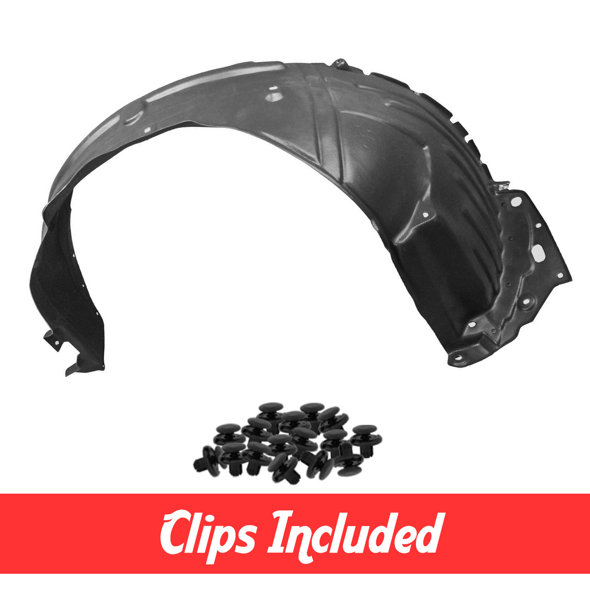 Front Left Driver Side Fender Liner w/ Clips For 2012-2015 Honda Pilot HO1248153