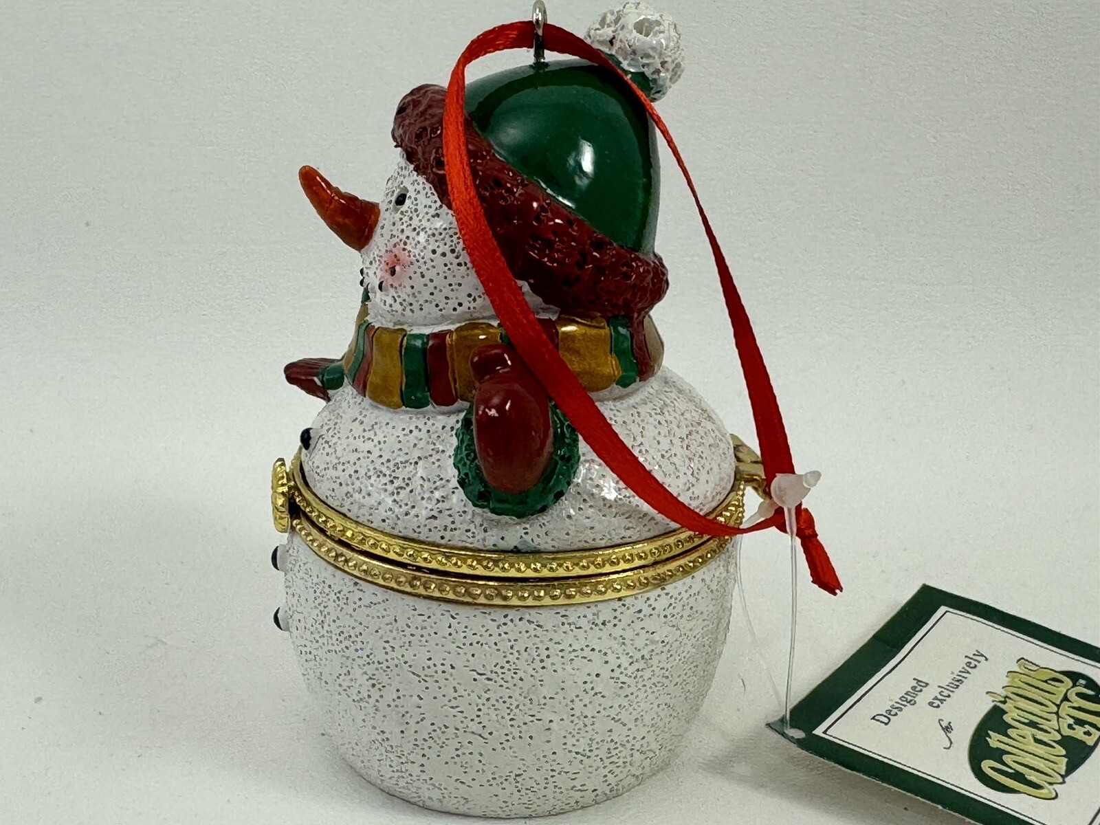Collections ect. Christmas Hinged Trinket Box Snowman decor