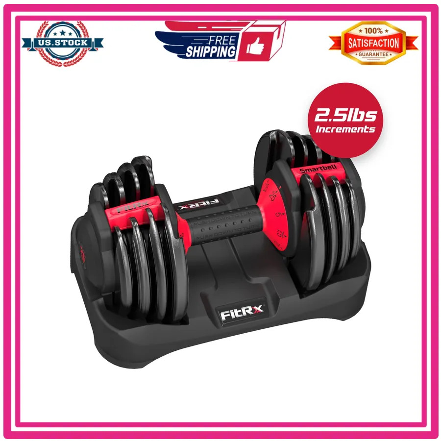 FitRx SmartBell 9 in 1 Adjustable Dumbbell 25 lb Weight