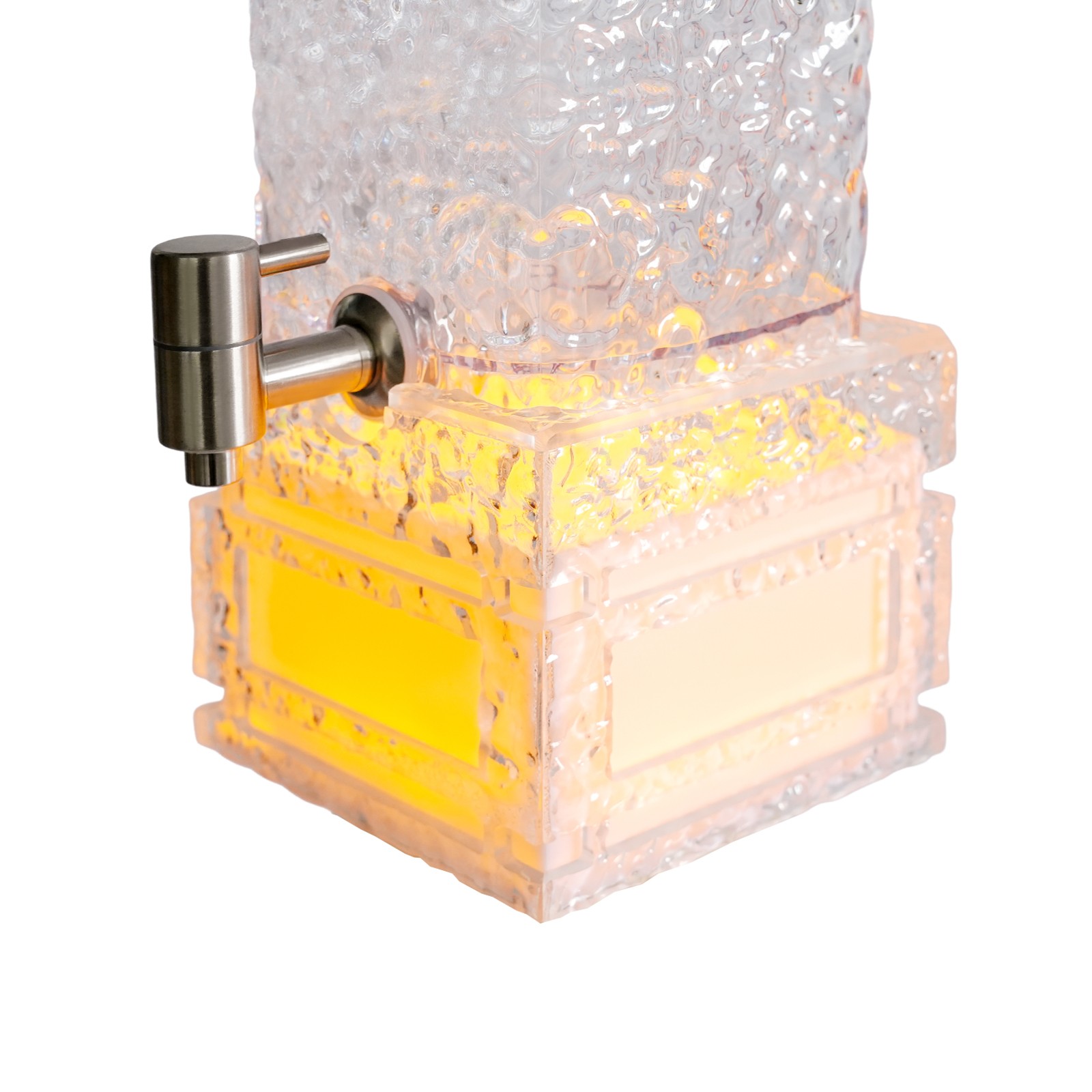 3L/0.79gal Party Beverage Dispenser Water Juice Drink Dispenser Gold LED Light