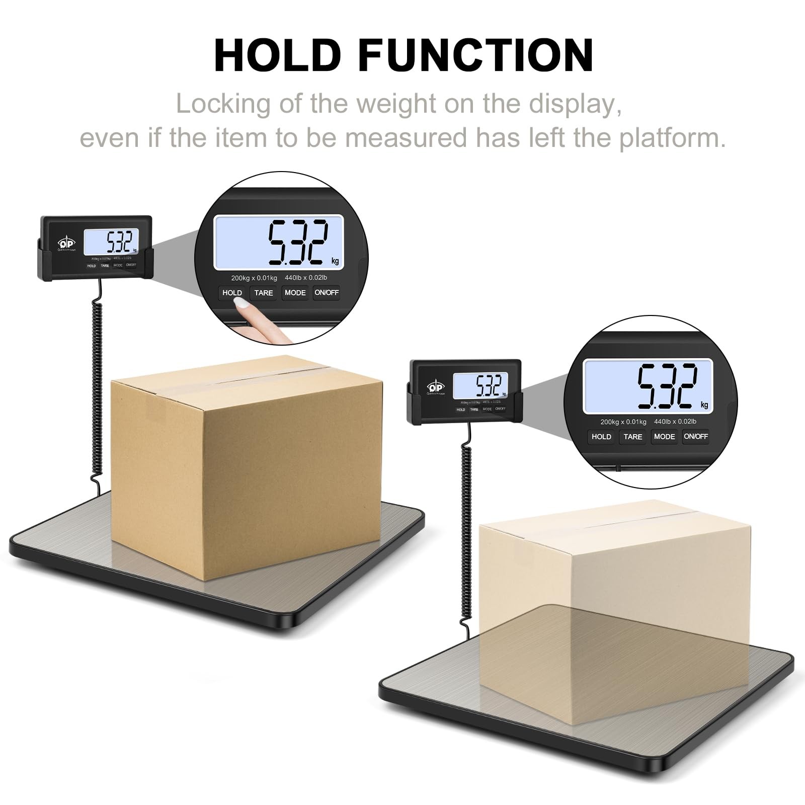 Shipping Scale for Packages, 440lb/0.35oz High Accuracy Digital Postal Scale,...