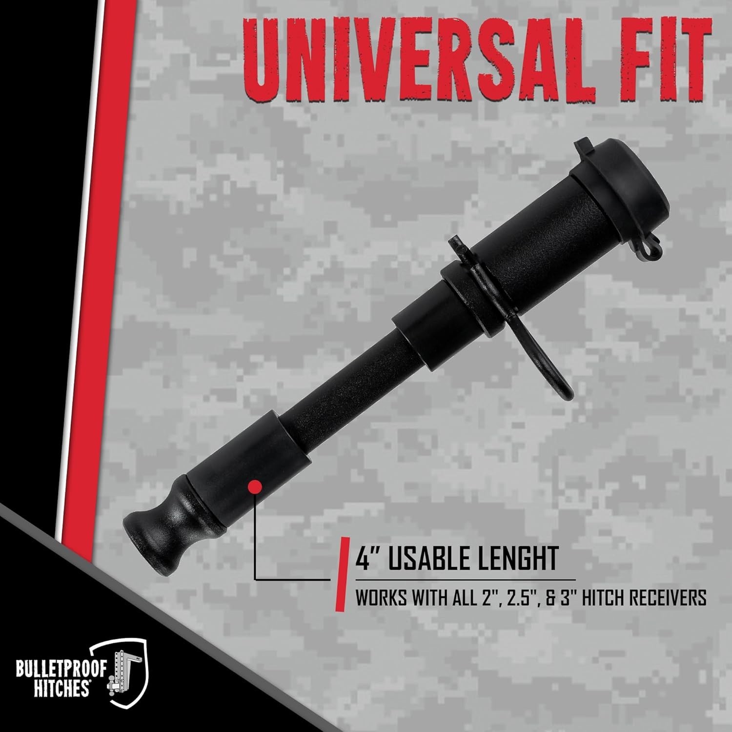 BulletProof BLACKBPLP Single 5/8" Diameter Keyed Black Ops Locking Hitch Pin