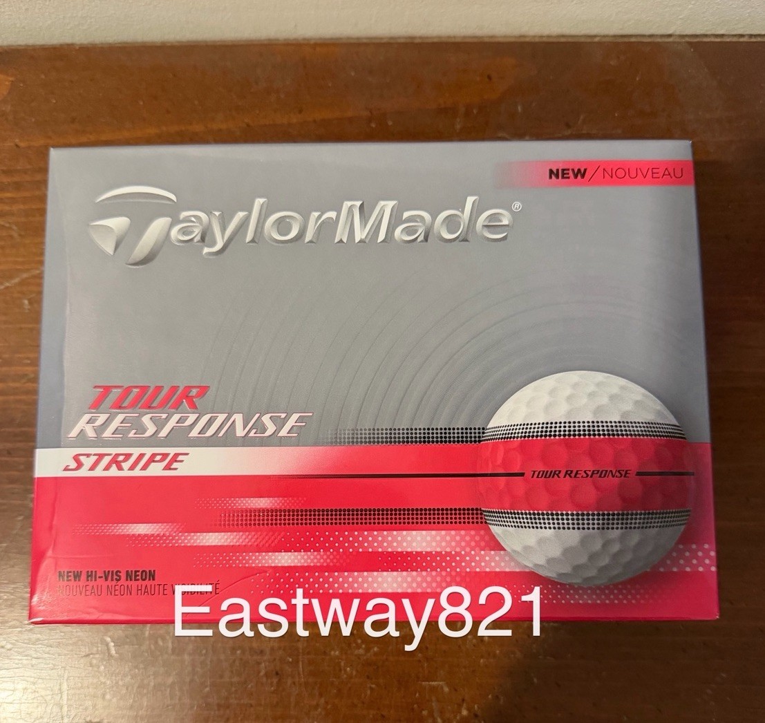TaylorMade Tour Response Stripe - Hi-Visibility Neon PINK Golf Balls - One Dozen