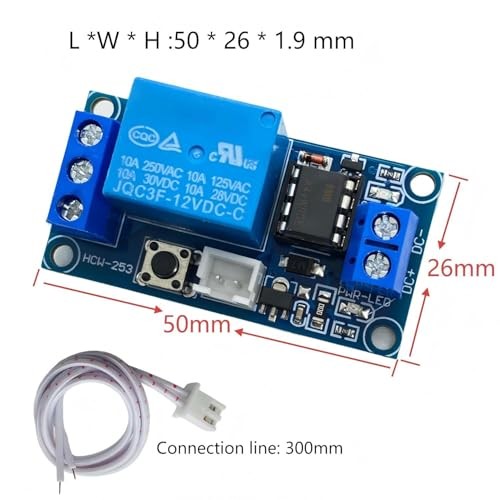 2-Pack 12V Single Bistable Self-Locking Relay Module with Start/Stop Button |