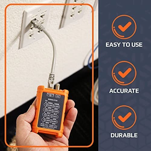 Network Cable Tester RJ45 Coaxial LAN AV Cable Continuity Tester Kit with Case