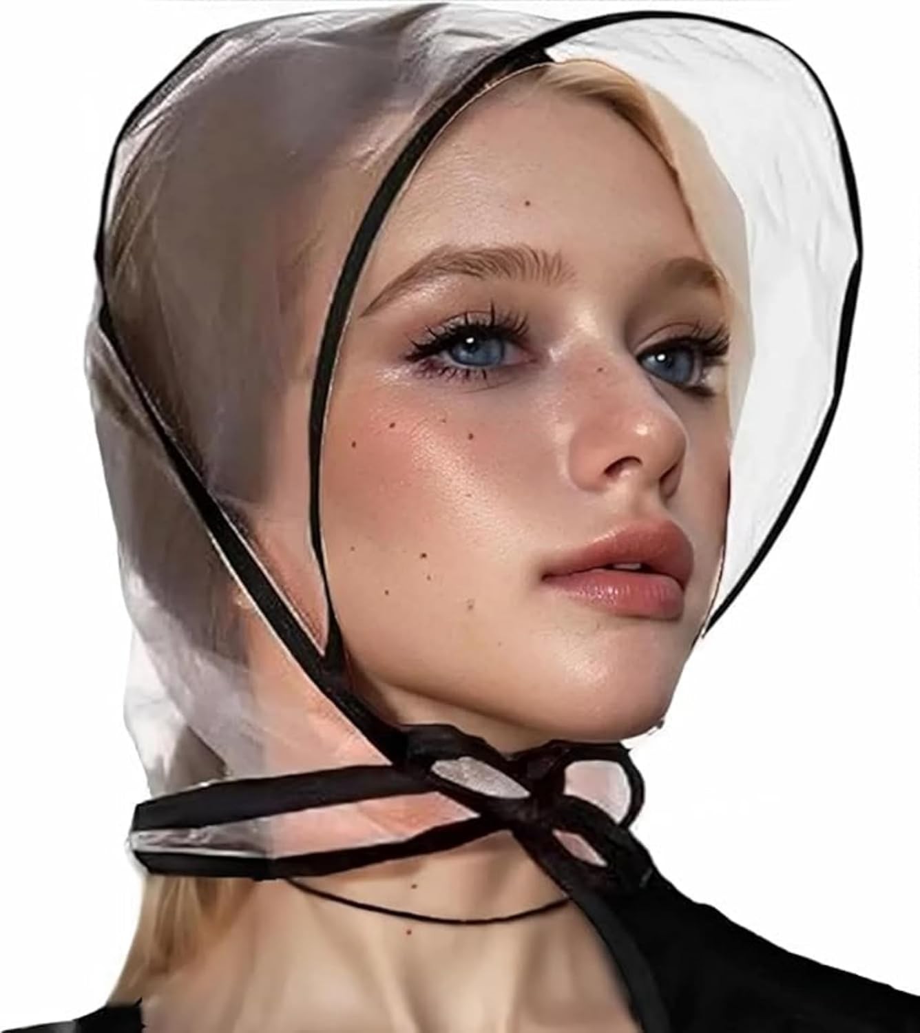2 Pcs Women's Rain Bonnet with Visor Clear Waterproof Transparent