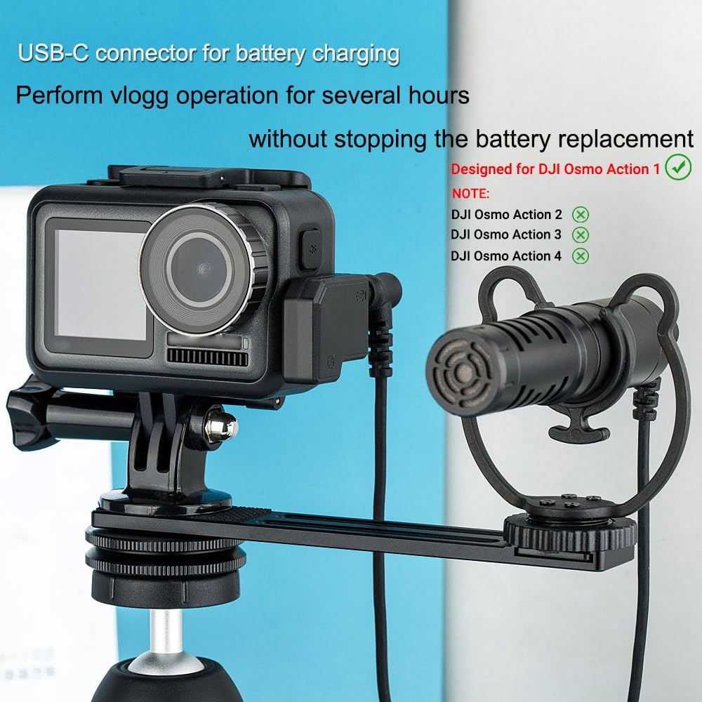 3.5mm Audio Mic USB-C Adapter for DJI Osmo Action 1 Camera Microphone Connector