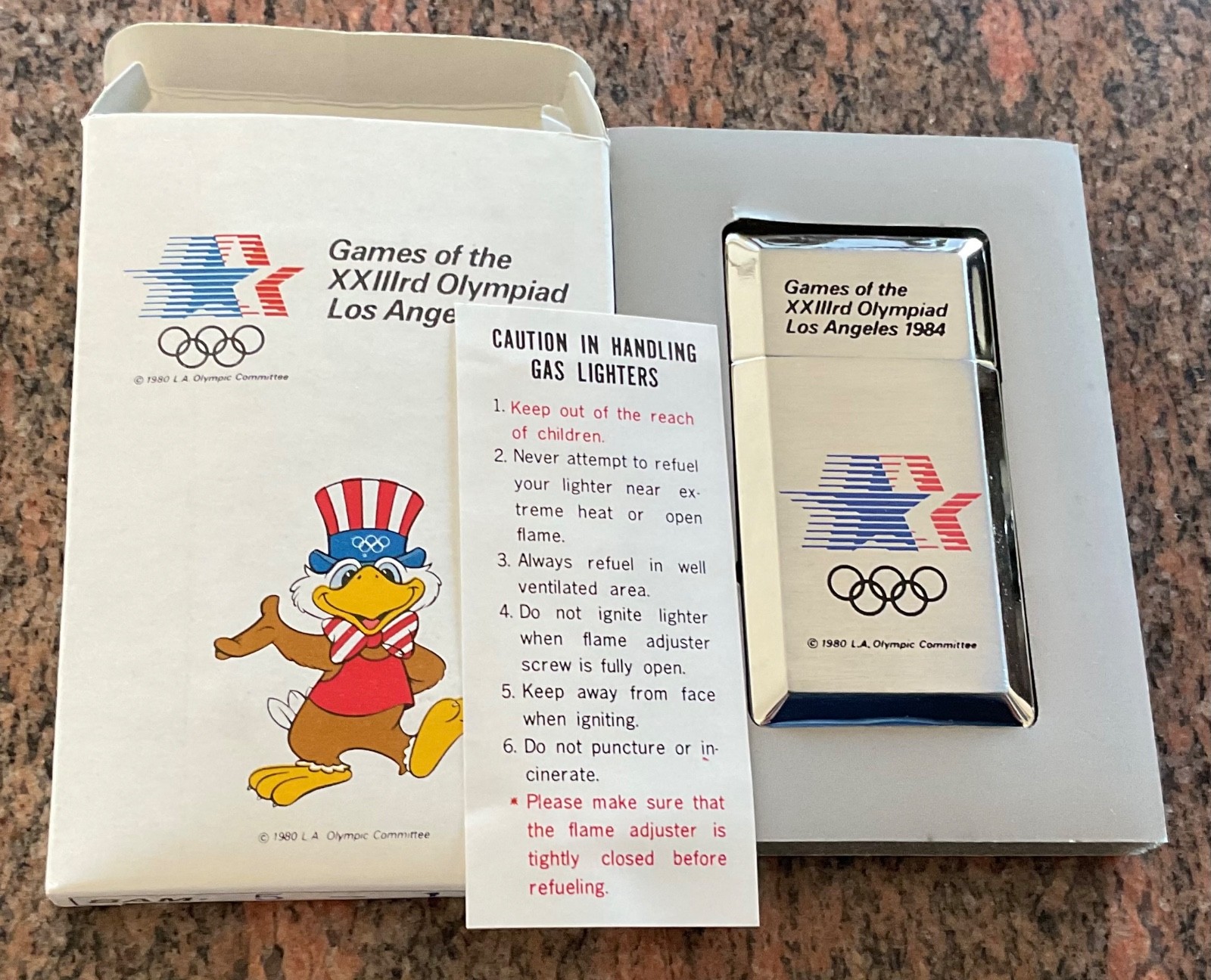 Vintage NOS Gas Lighter / LA 1984 Olympic Games / Sparks.