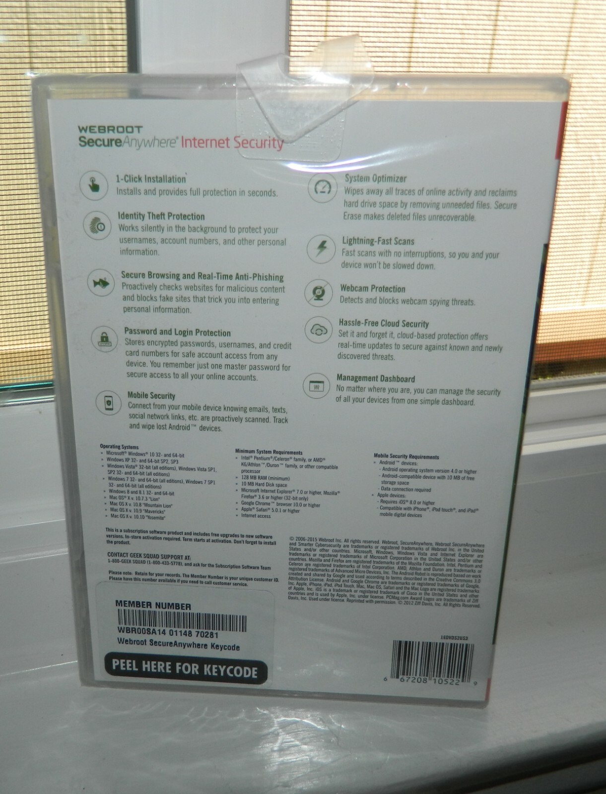 WEBROOT SECURE ANYWHERE INTERNET ANTIVIRUS 3 DEVICES WINDOWS 10 MAC ANDROID IOS