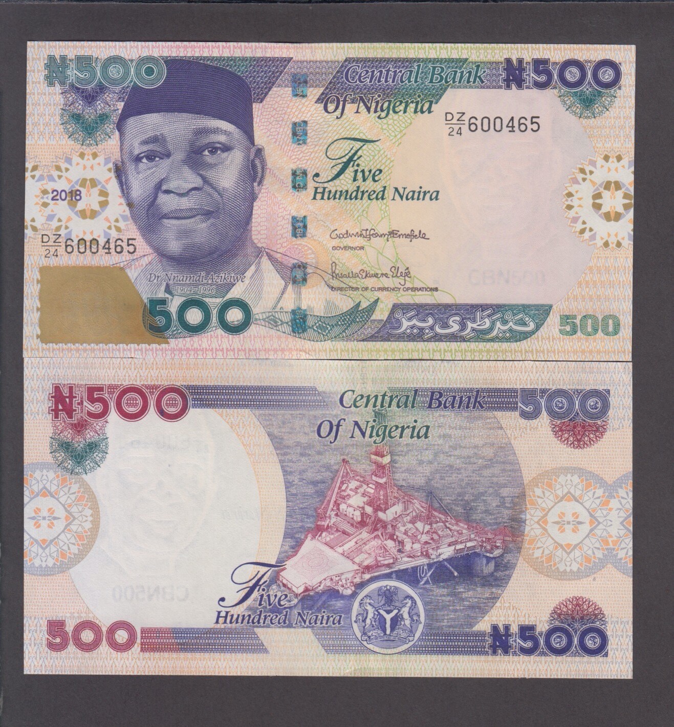 NIGERIA P.30r  500 NAIRA 2018  PFX DZ/24 REPLACEMENT  UNC WE COMBINE        2303