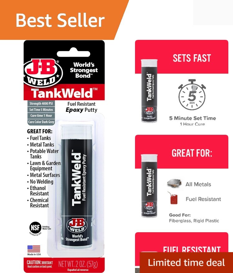 TankWeld Gas Tank Repair - 1 oz.,Dark Grey