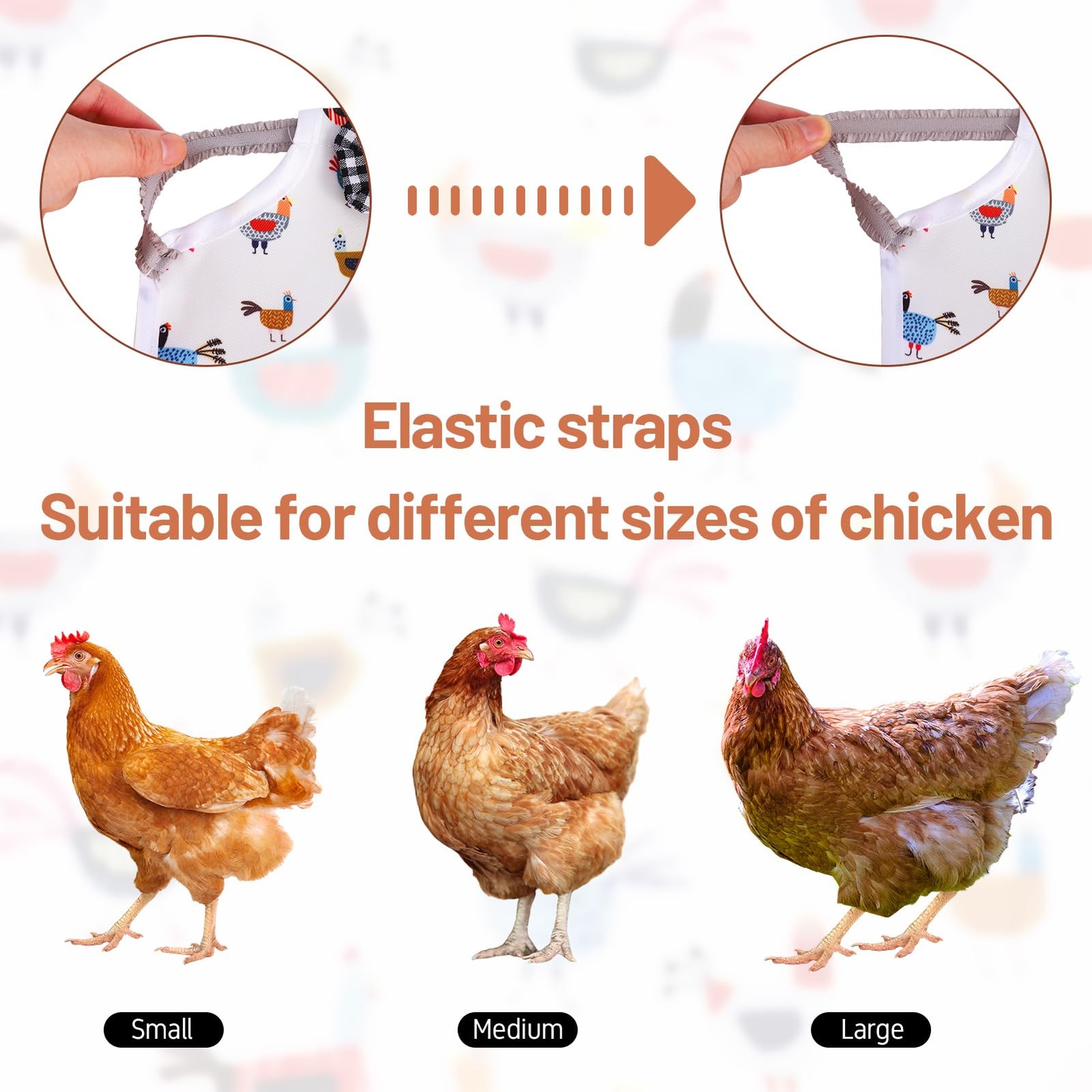 6 Pcs Chicken Saddle for Hens, Chicken Aprons Back Protector for Hens, Chickens