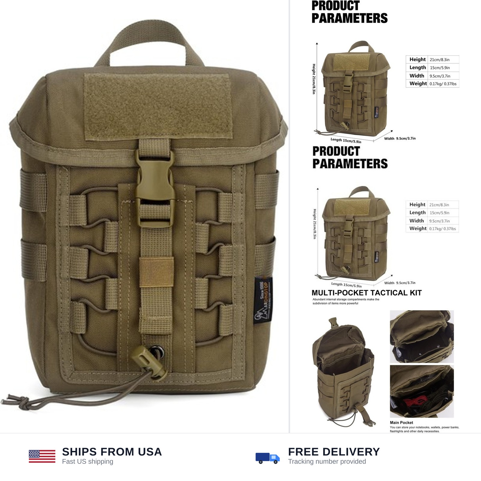 Mardingtop Molle Admin Pouch,EDC Pouch, Tactical Drawstring Pouch,Utility Pouch