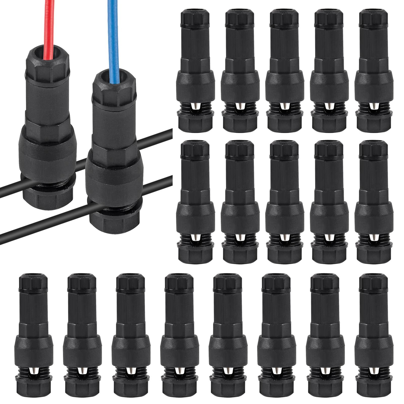 20Pcs Low Voltage Landscape Wire Connector Lighting Connector Waterproof 12/1...