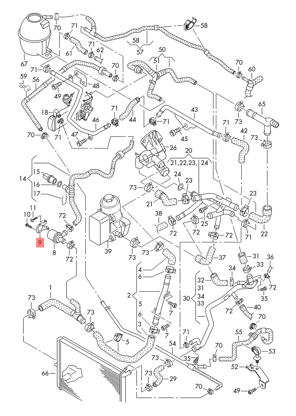 Genuine Volkswagen Amarok Additional Coolant Pump Bracket 2H0121079S