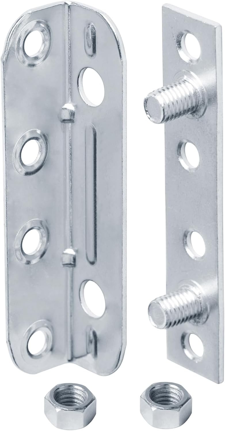 8 Sets No Mortise Wood Bed Frame Brackets,4-1/4"x1 Bed Rail Frame Hardware
