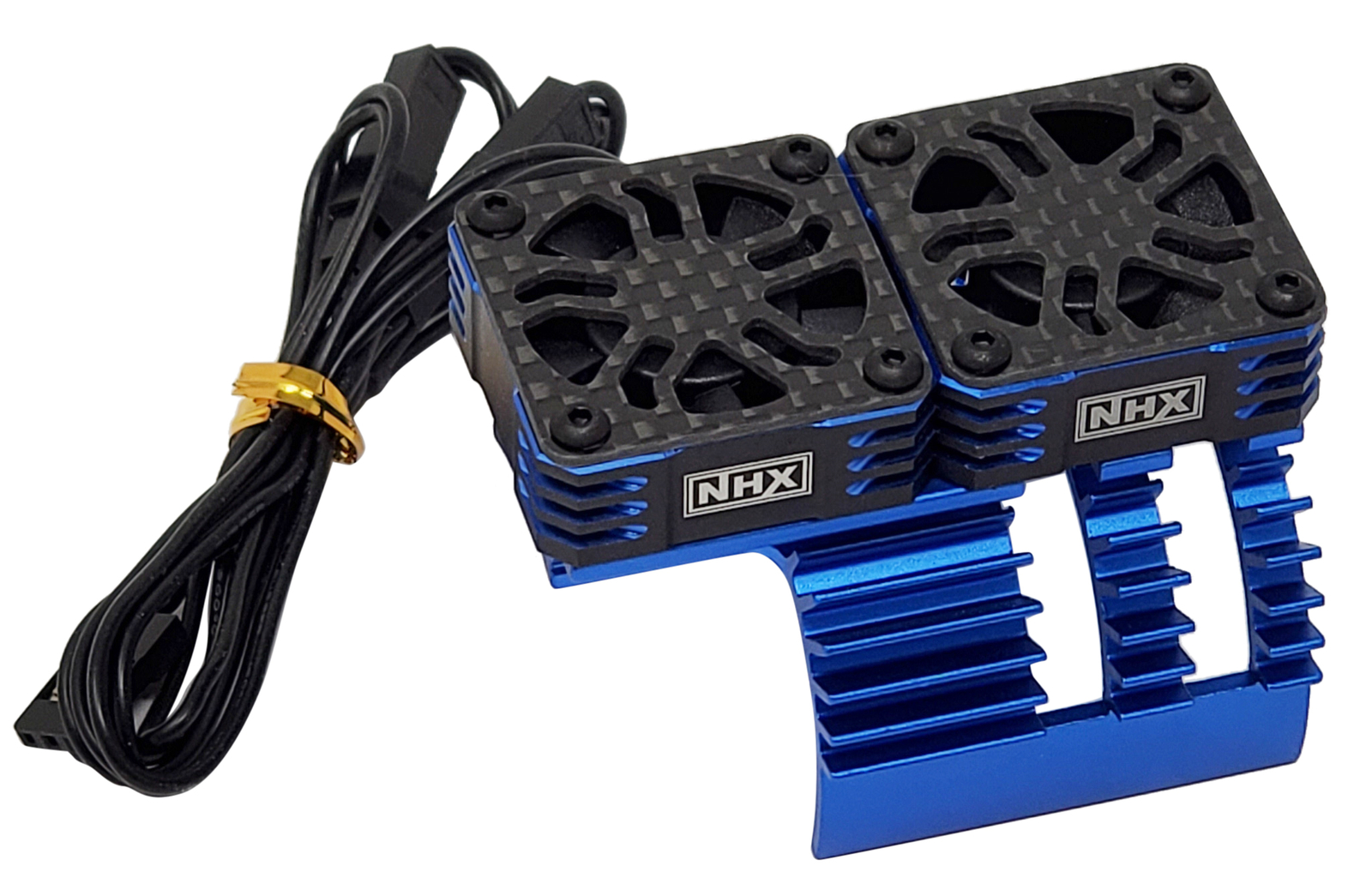 NEW NHX RC 1/8 Twin Cyclone Alum HV Cooling Fans wCover 28000 RPM Motor