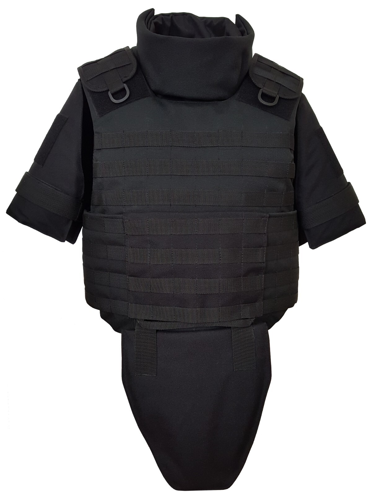 Tactical Plate Carrier Vest Modular Shark Size XL Black Cordura Empty MOLLE
