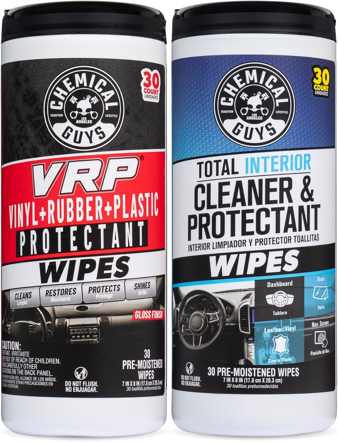 Chemical Guys - Canister Wipes - VRP & Total Interior Cleaner & Protectant 2Cans