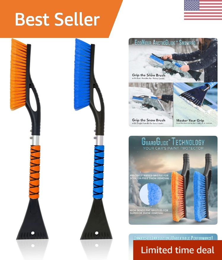 27" Car Snow Brush & Ice Scraper - Scratch-Free Aluminum Design for Winter