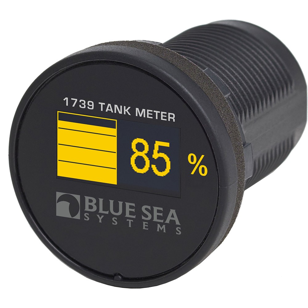 Blue Sea 1739 Mini OLED Tank Meter, Yellow, Waterproof OLED