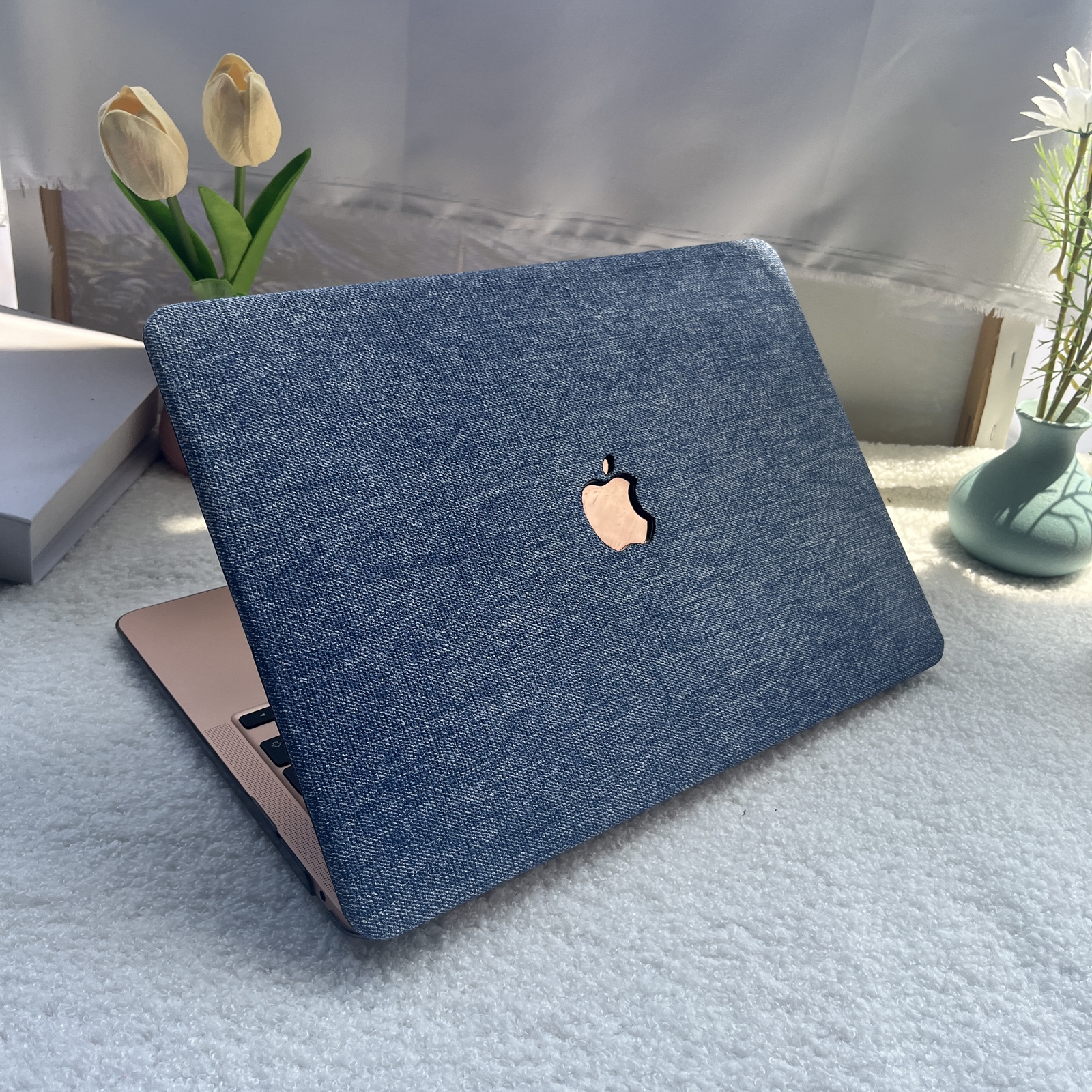 Woven Denim PU Leather Case Cover For Macbook M5 Pro 14 Air 13 15 16 11 12 inch