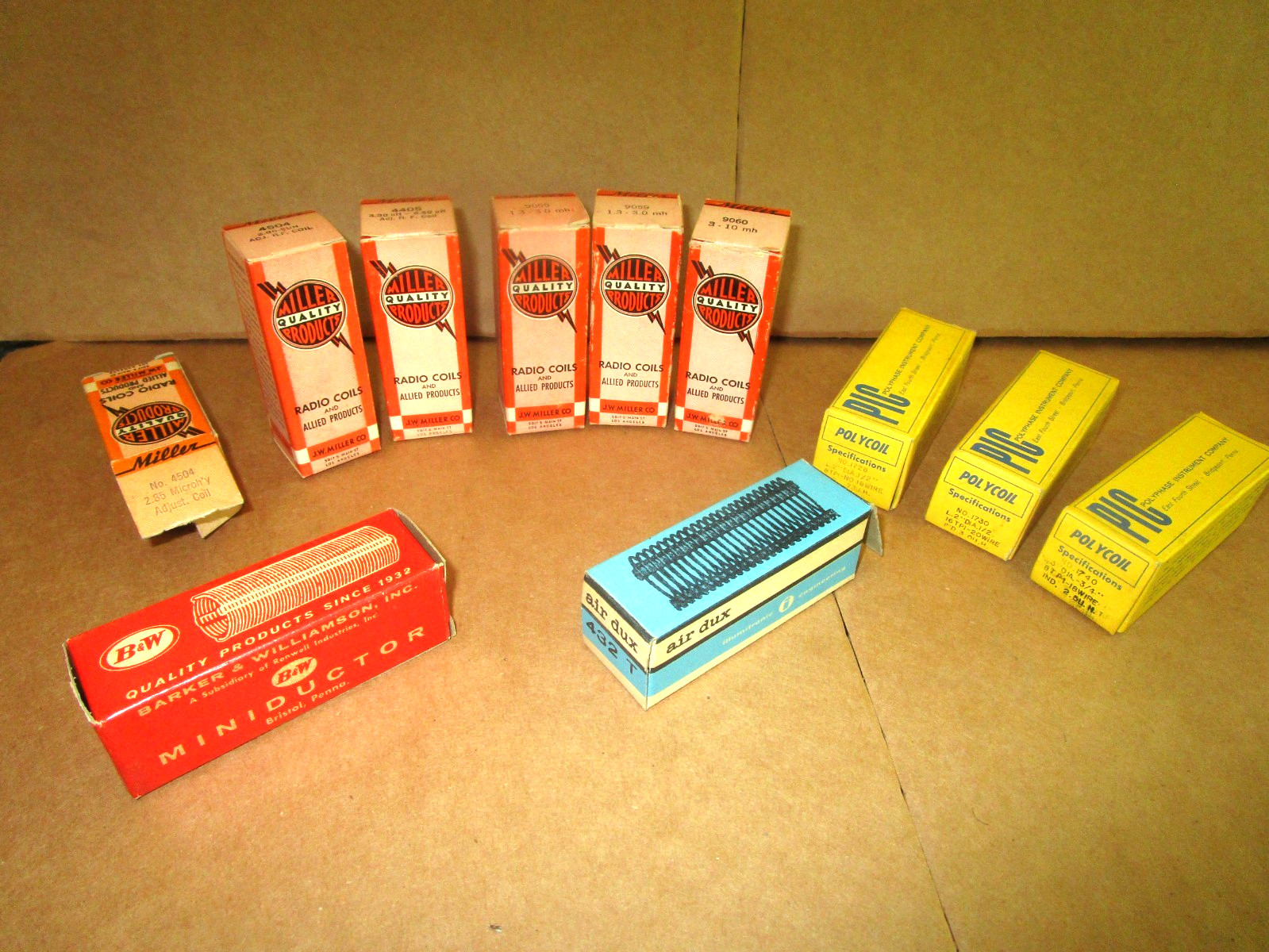 Lot of misc. NOS adjustable RF coils---Miller, Polycoil, B & W, Air Dux
