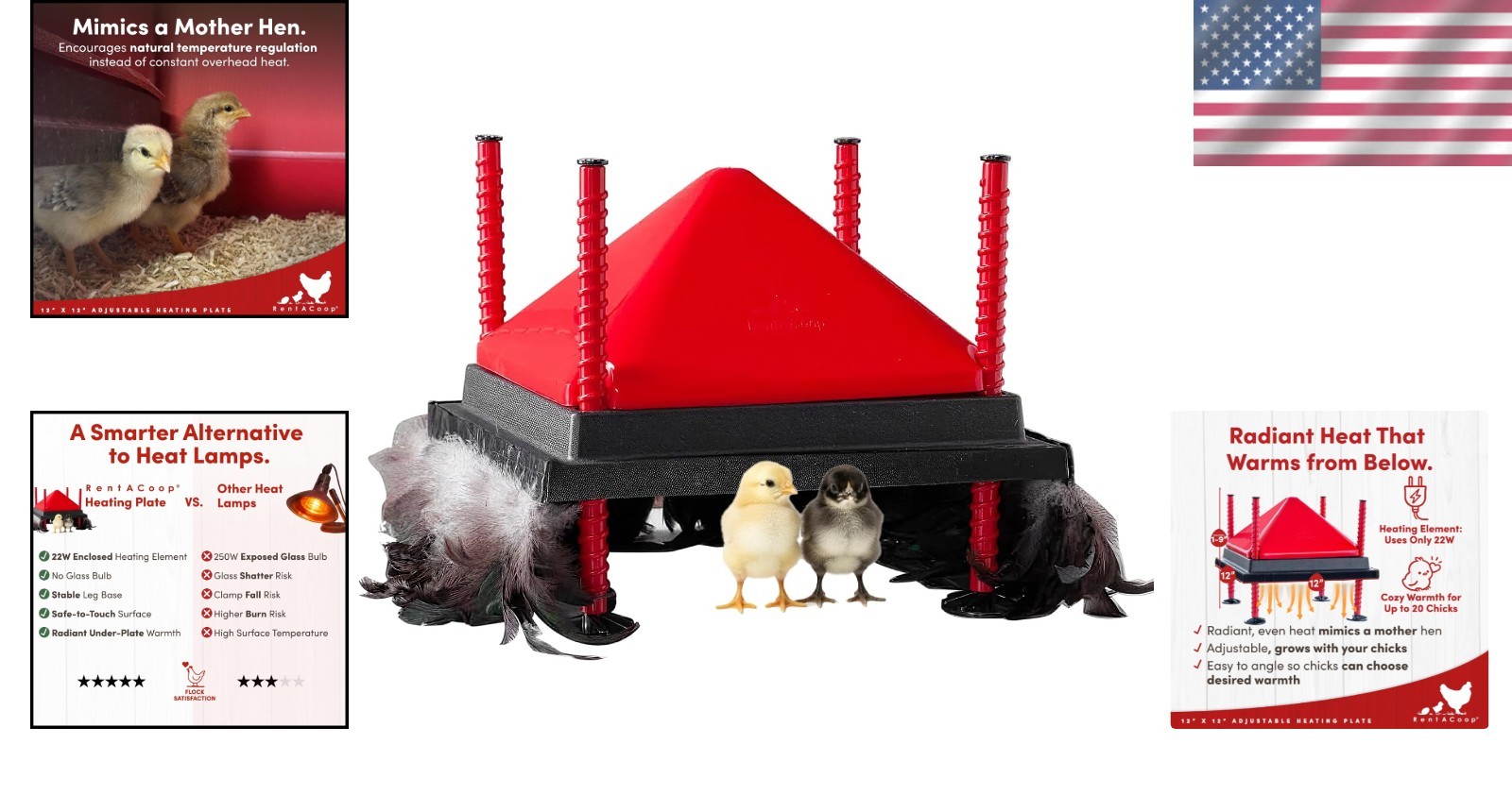 Innovative 12x12” Heating Plate for Chicks - Adjustable and Economical Solution