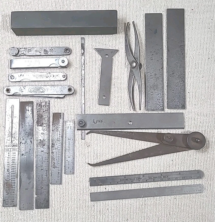 Vintage Machinist Tool Lot Starrett, Craftsman, Brown Sharpe, Western Auto Etc
