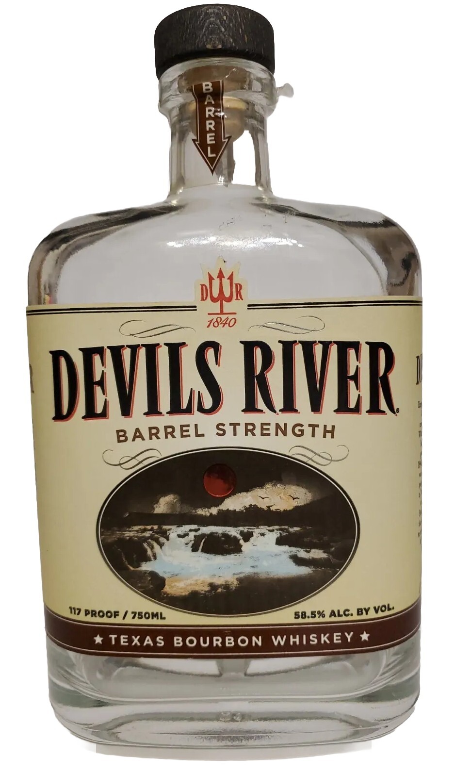 Empty Clear Bottle From Devils River 750ml Heavy Duty 9" Tall