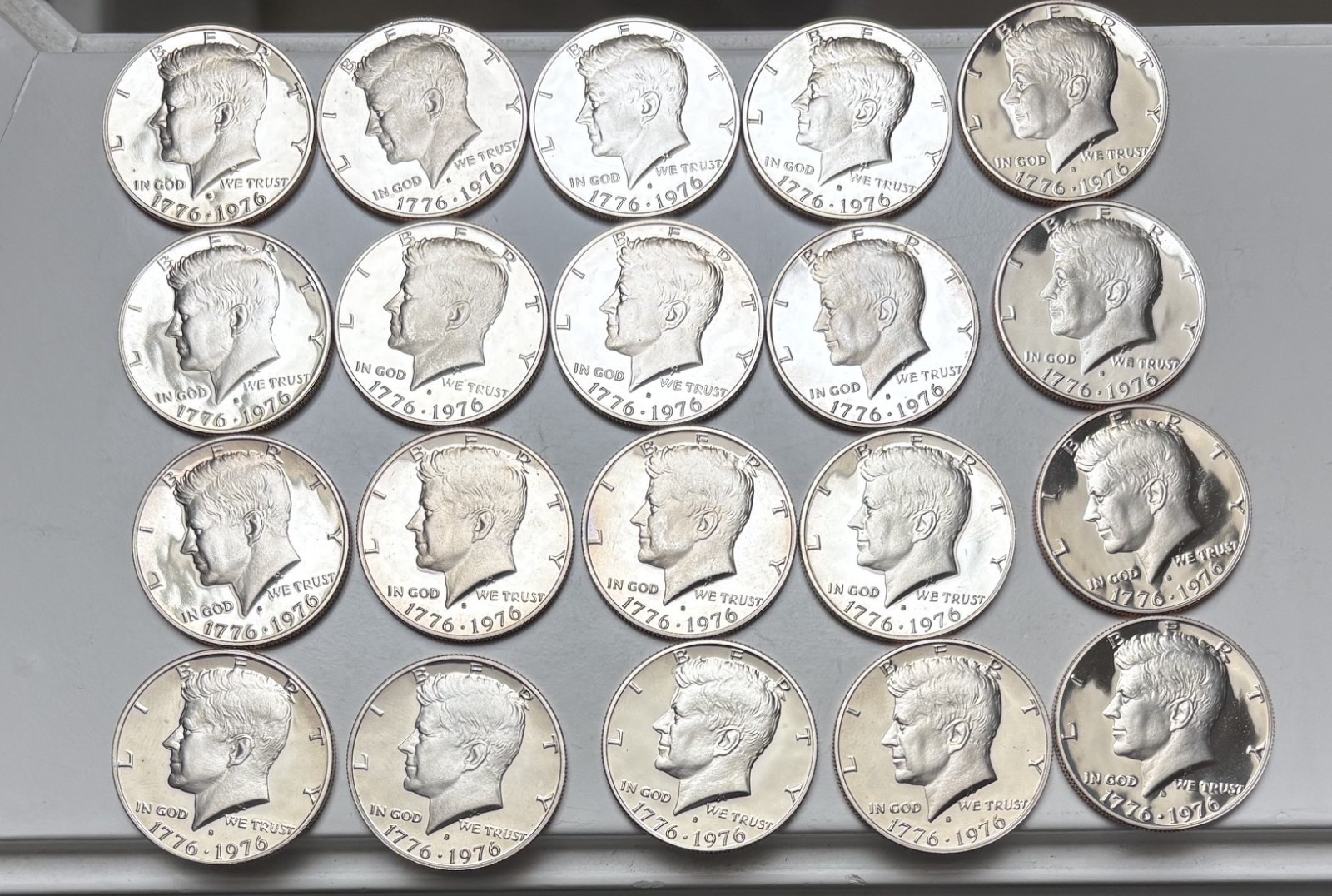 Roll of 20, 1776-1976S Bicentennial Kennedy Clad Half Dollar Proofs