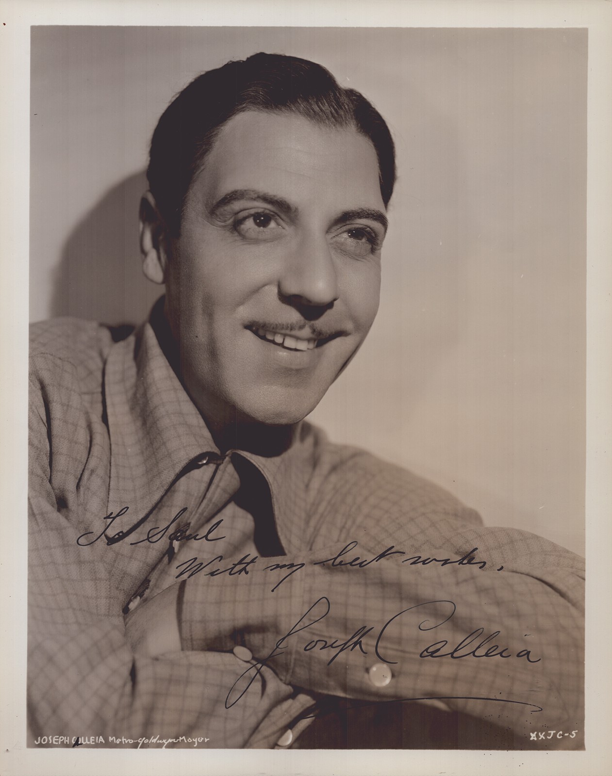 JOSEPH CALLEIA - AUTOGRAPHED INSCRIBED PHOTOGRAPH CIRCA 1936