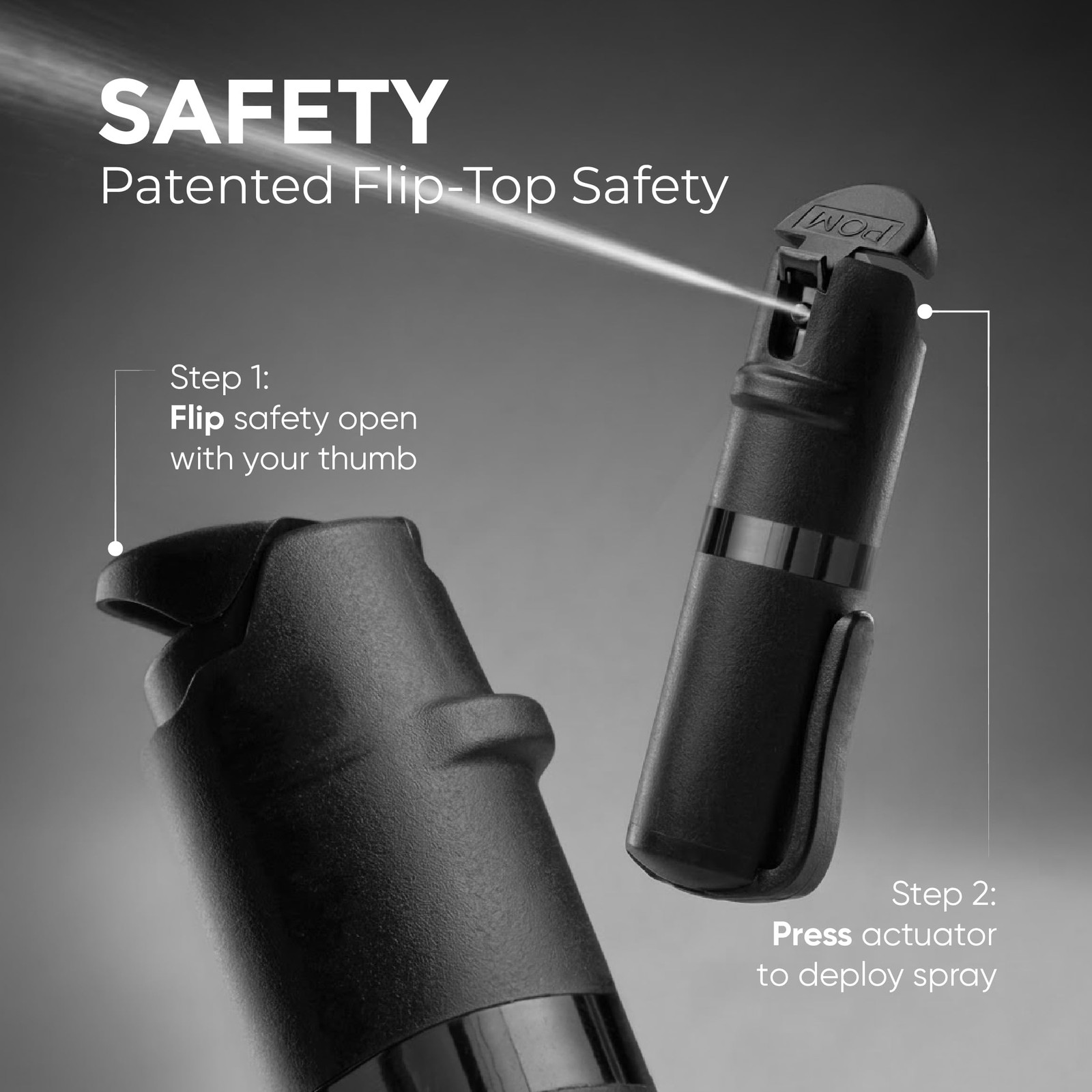 Pepper Spray Pocket Clip, Quick Flip Top Safety, Maximum Strength OC Formula ...