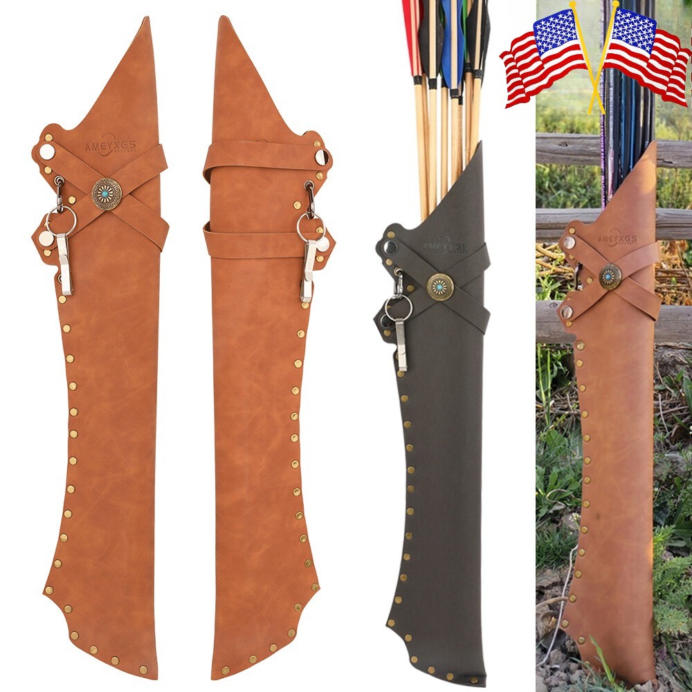 Traditional Arrow Quiver Archery Hip Holder Bag Leather Waist Bow Hunting Target