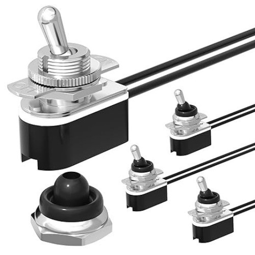 4PCS Waterproof Toggle Switch 12V, Spst 2 Pin On Off Heavy Duty Toggle Switch DC