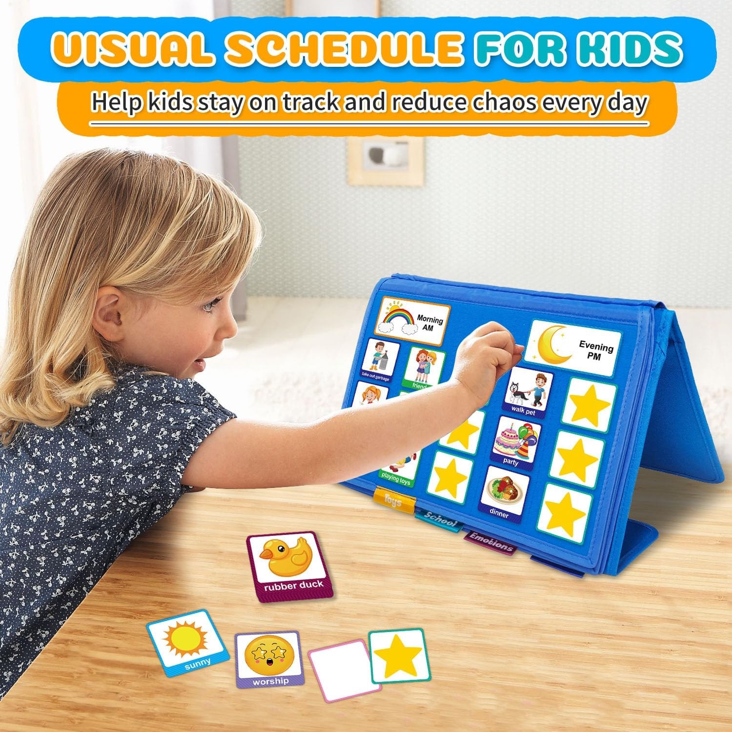 Pecs Communication Book, Visual Schedule for Kids with Autism, Nonverbal Blue