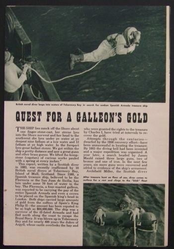 Tobermory Bay Scotland Sunken Treasure 1950 vintage article