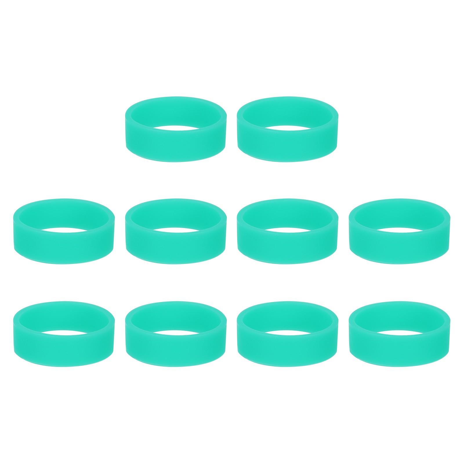 10Pcs Silicone Rubber Bands Non-slip 1.22 Inch Flat for Books, Light Green