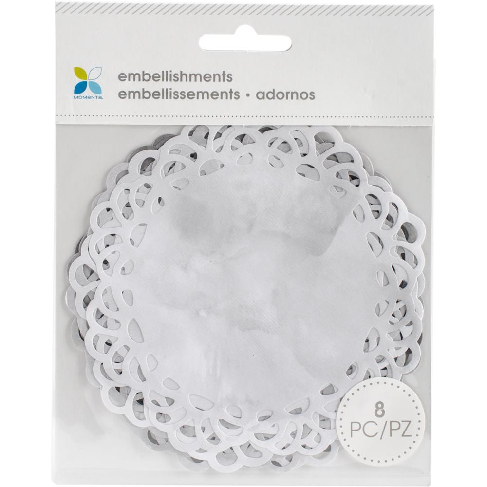 Scrapbooking Crafts Party Supplies Momenta Water Color 4" Doilies Black Gray